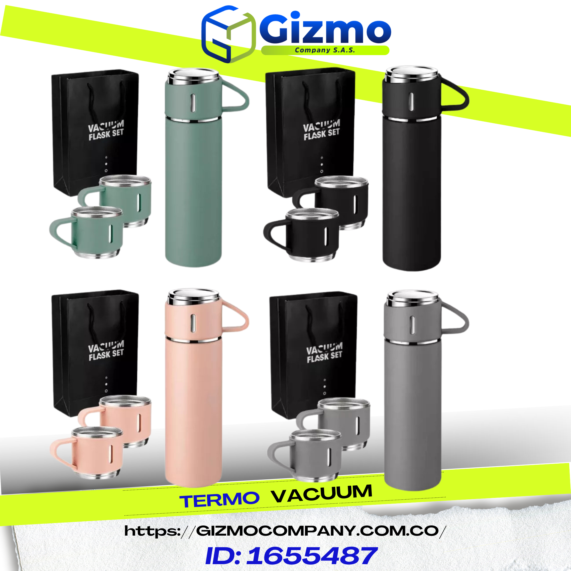 Termo Vacuum 3 Tazas Frio Caliente